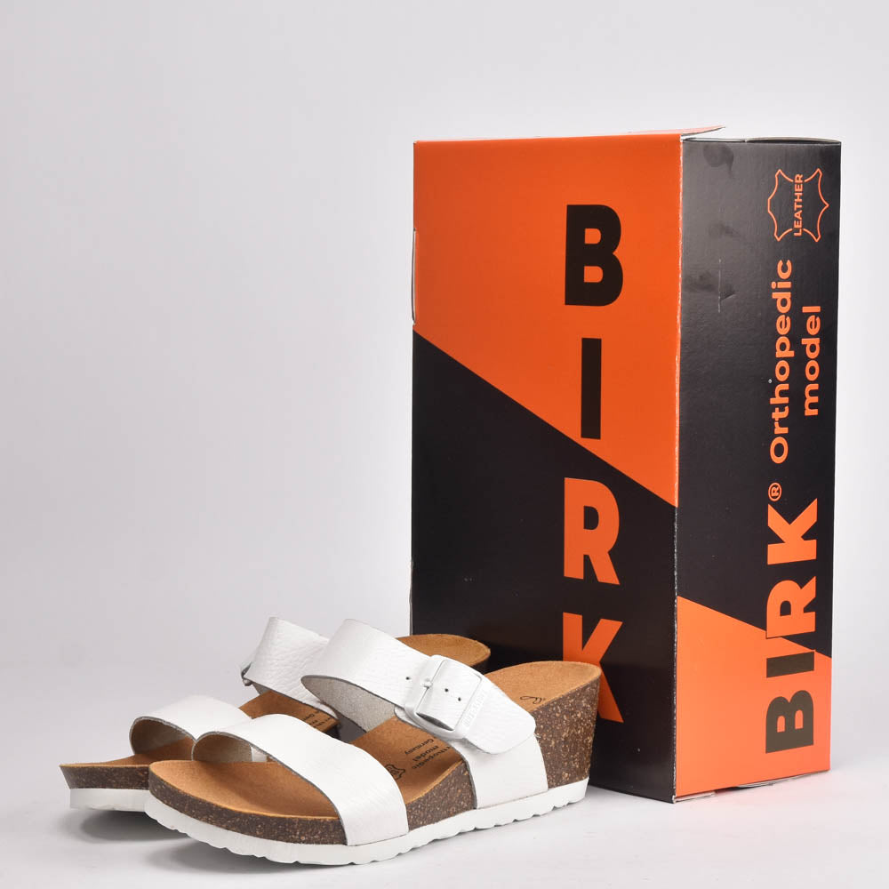 BIRK CUIR BLANC GRAIN﻿ 1