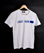 T-shirt BLANC ET BLEU *LUCKY HARM*
