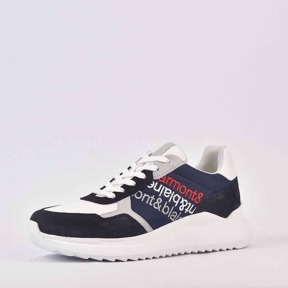 HARMONT AND BLAINE SCARPA UOMO CAMOSCIO  TEX FABRIC BLU  BIANCO  ﻿ 3