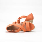 André Sandales Compensées Espadrilles Orange Femme