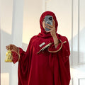 Kimland Abaya Takem Rouge Élégante pour Femme