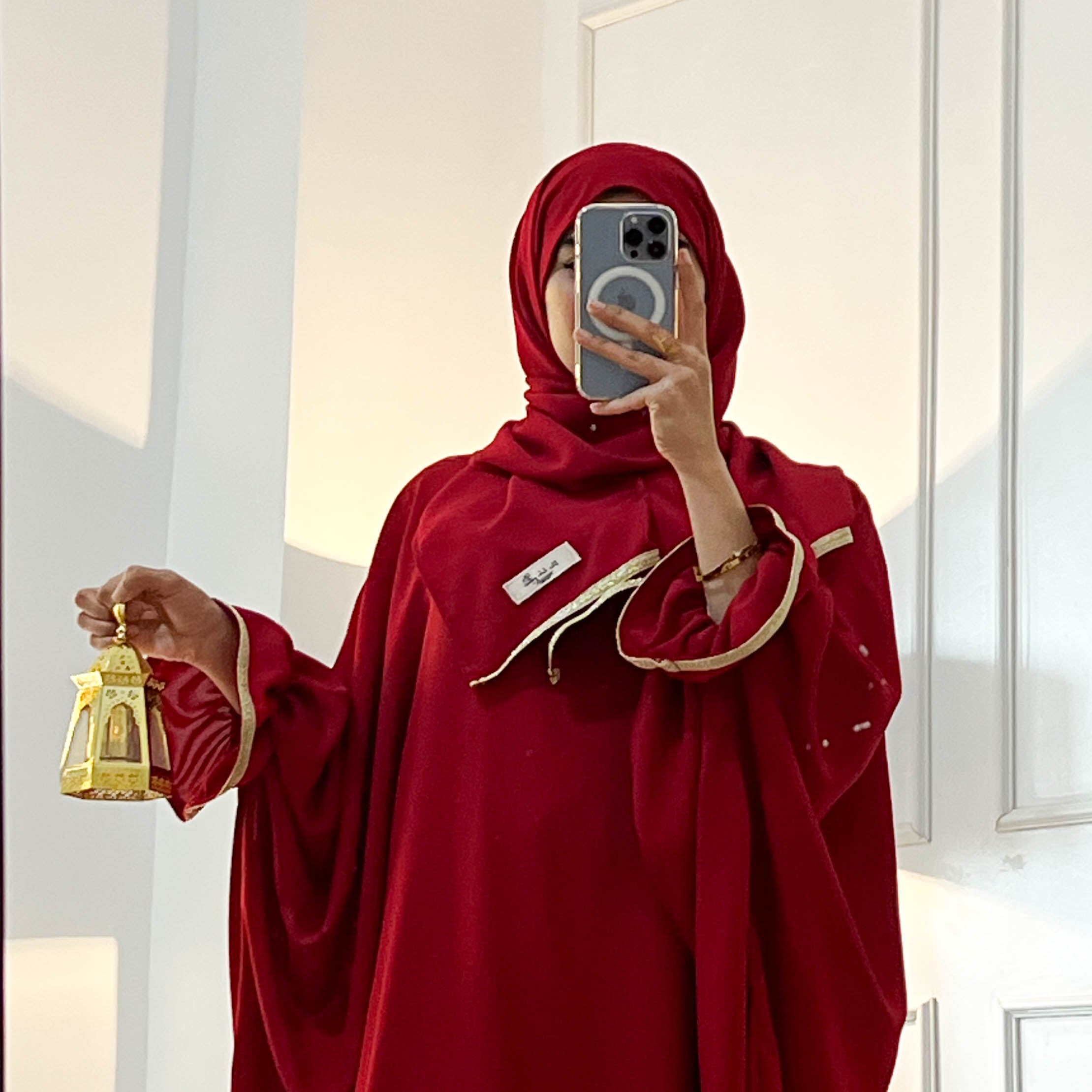 Kimland Abaya Takem Rouge Élégante pour Femme