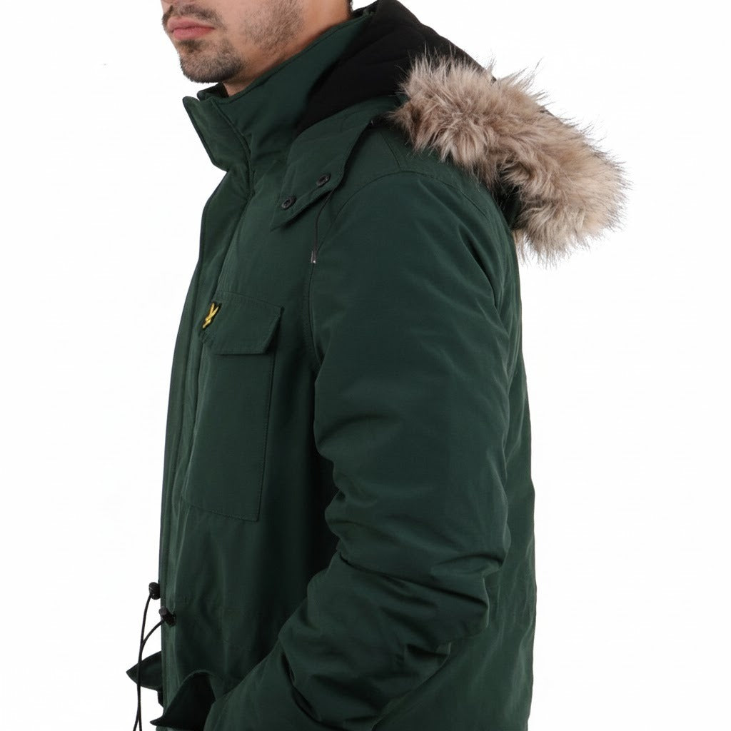 Lyle & Scott Veste Parka Hiver à Capuche Fourrure Homme