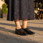 André Mocassins Élégants en Cuir Noir Femme