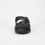 Democrata Sandales Confortables en Cuir Noir Homme