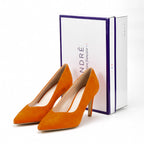 André Escarpins Beth Daim Orange Élégants Femme