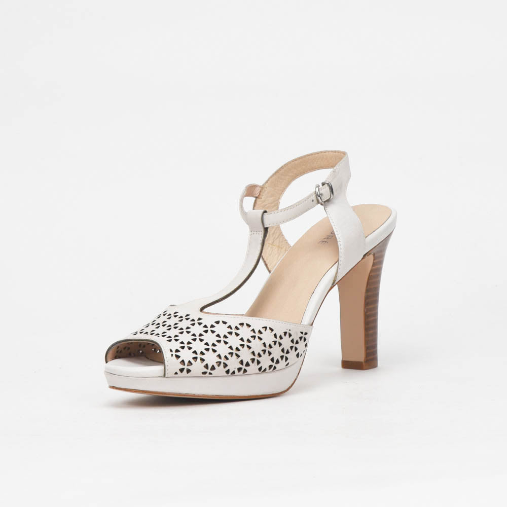 André Sandales à Talons Découpées Blanc Femme