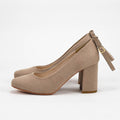 André Escarpins à Talon Bloc Beige Élégants Femme
