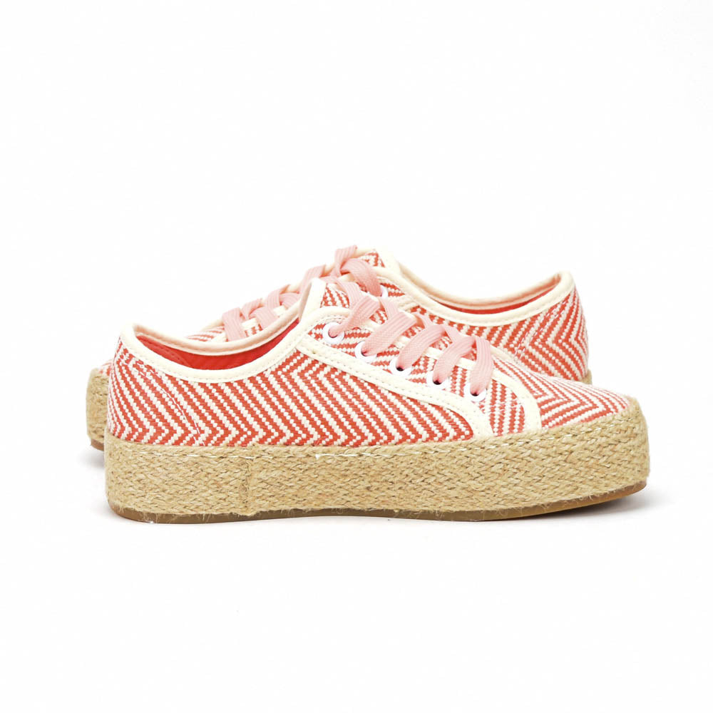 André Espadrilles Plateforme Motif Chevron Femme
