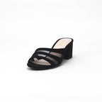 André Mules à Talons Élégantes Noir Femme