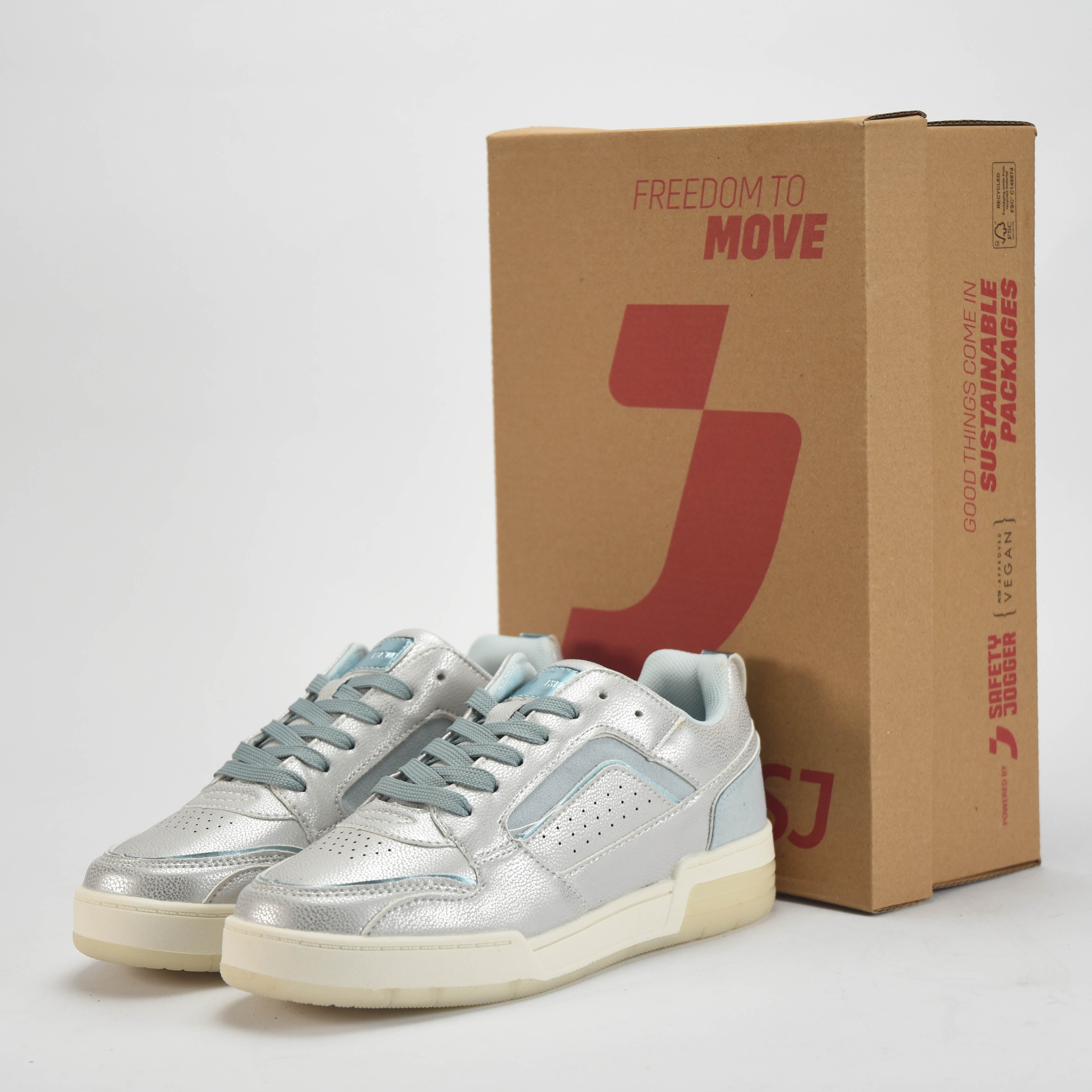 Safety Jogger Sneakers Argentées Effet Métallique Femme