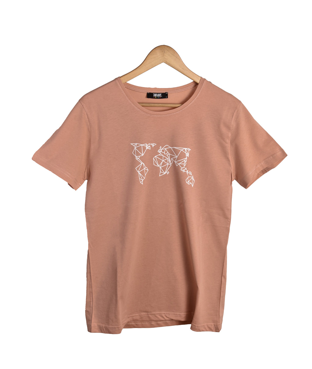 T-shirt True Color Motif Carte du Monde Homme