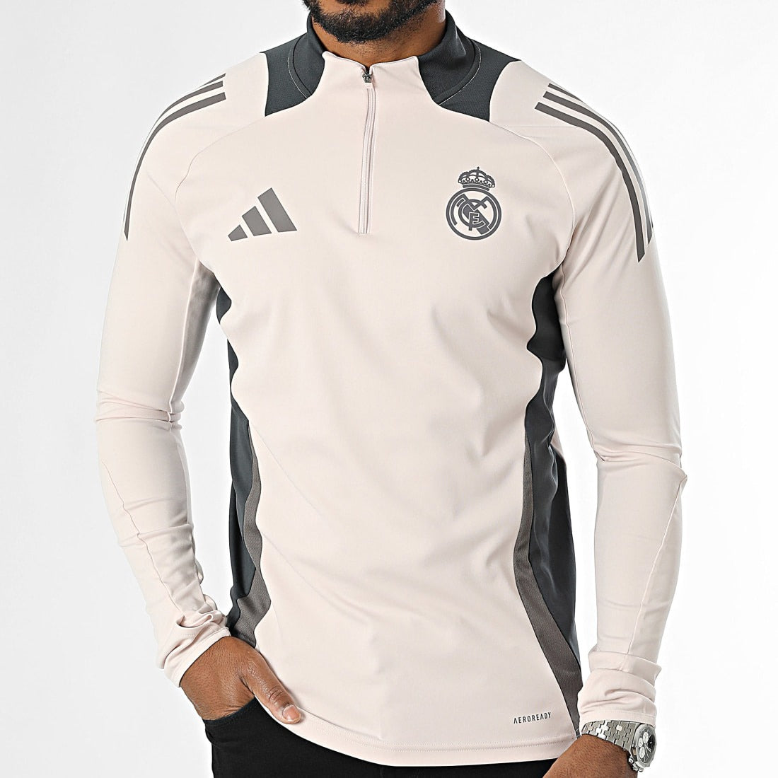 Adidas Haut Entraînement Real Madrid Homme Beige