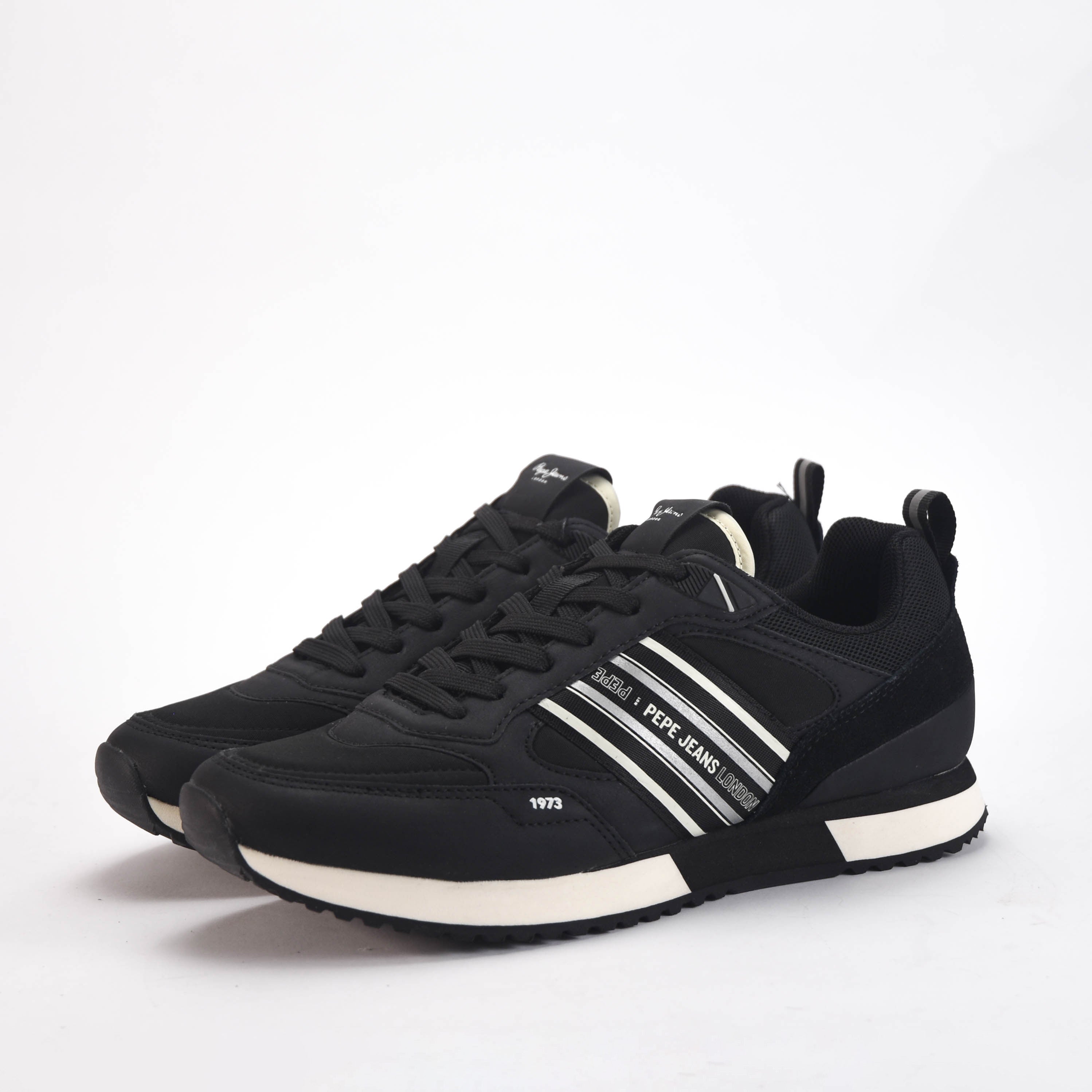 Pepe Jeans Baskets Basses Style Rétro Homme Noir