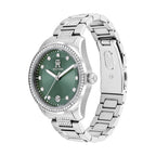 Tommy Hilfiger Montre Femme Cadran Vert Cristaux Élégante