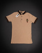 Freehuman Polo Beige Brodé Lion Élégant Homme