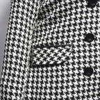 Veste Blazer Femme Motif Pied-de-Poule Élégante