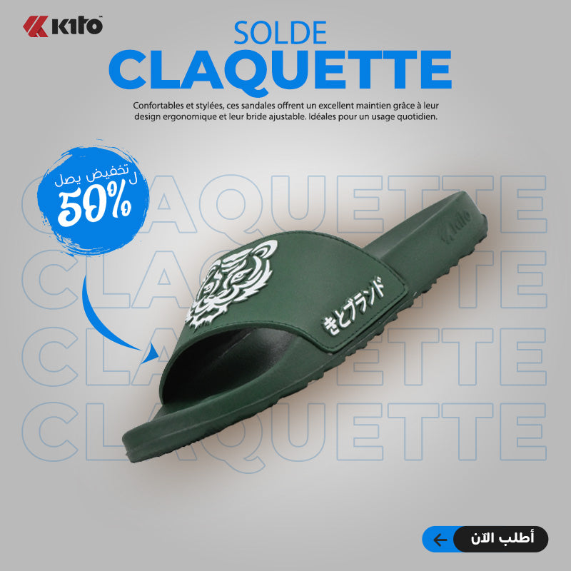 Kito Claquettes Motif Tigre Design Confortable Homme