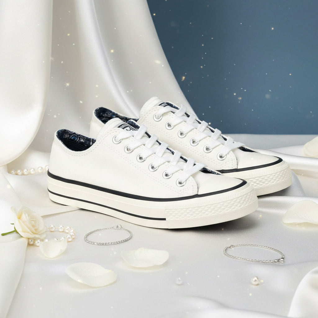 André Baskets Basses Toile Blanc Homme