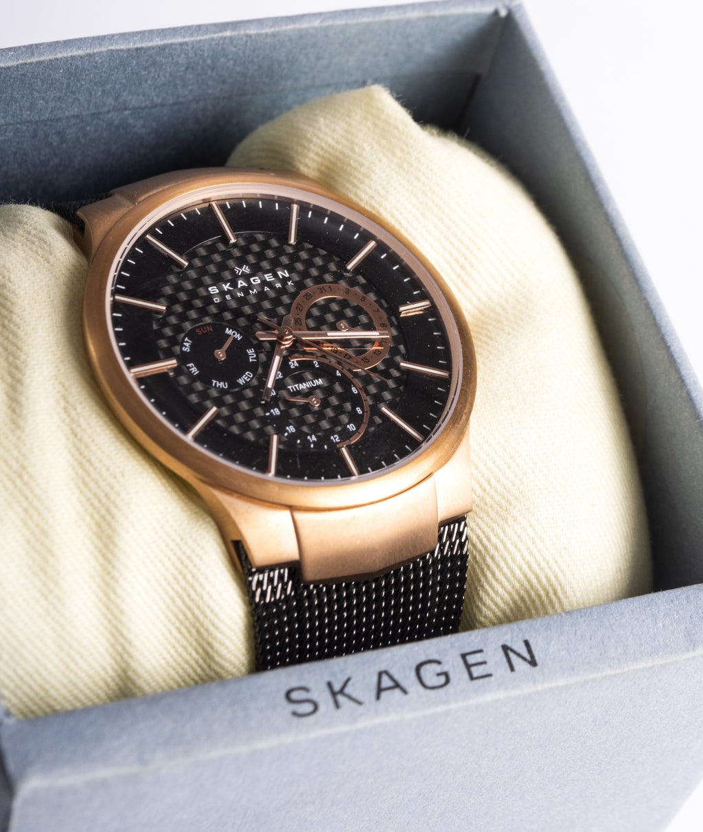Skagen Montre Multifonction Bracelet Mesh Titane Homme