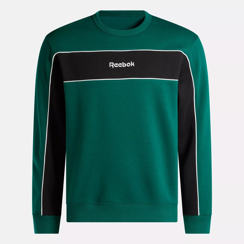 Reebok Sweatshirt Colorblock Vert et Noir Homme