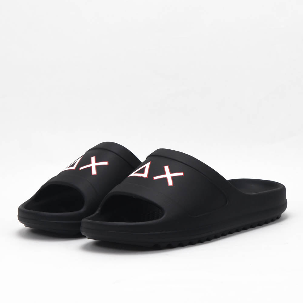 SUN68 Claquettes Logo Noir Confortable Homme