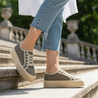 André Baskets Plateforme Toile Femme