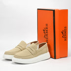Hermès Mocassins Casual Beige Élégants Homme