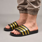 Adidas Adilette Aqua Claquettes Confortables Noir et Or Homme