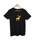 T-shirt NOIR ET JAUNE MOTIF CERF