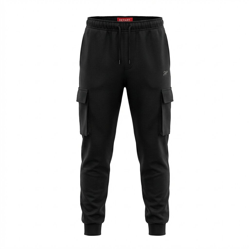 Depart Pantalon Jogging Cargo Noir Homme Coupe Slim