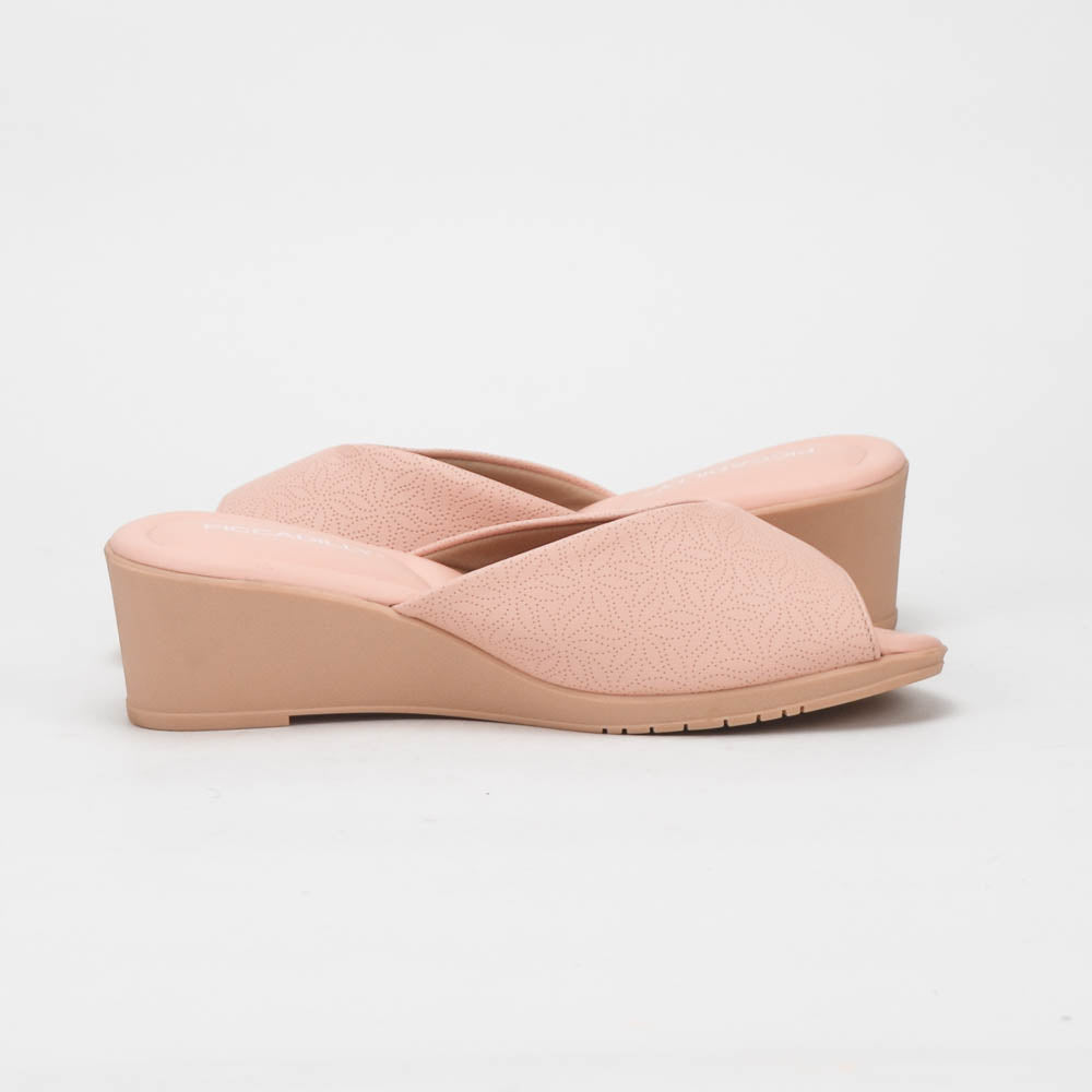 Piccadilly Sabots Compensés Élégants Rose Poudré Femme