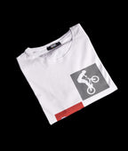 T-shirt  BLANC 2 LOGO VELO GRIS ET ROUGE