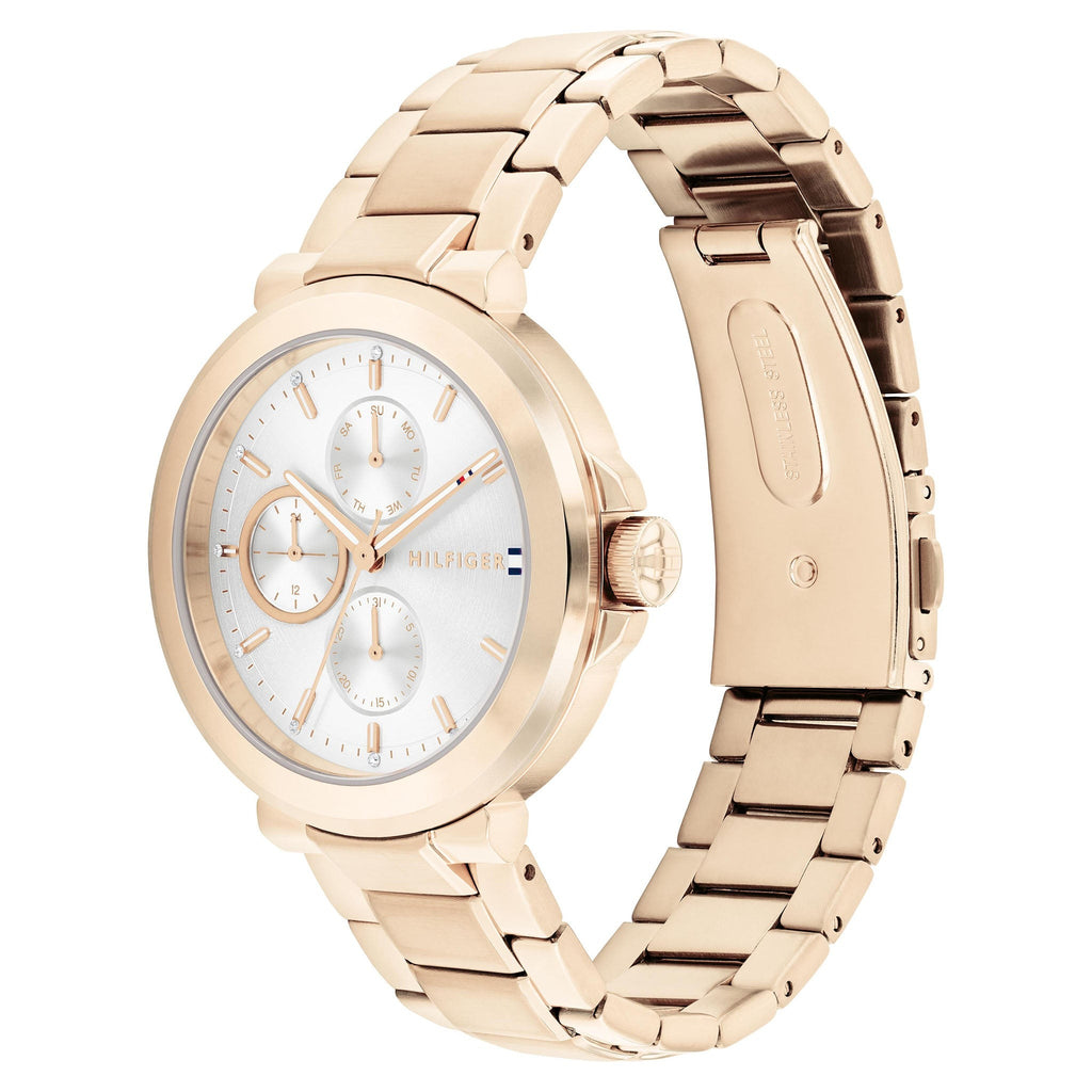 Tommy Hilfiger Montre Élégante Dorée Rose Femme