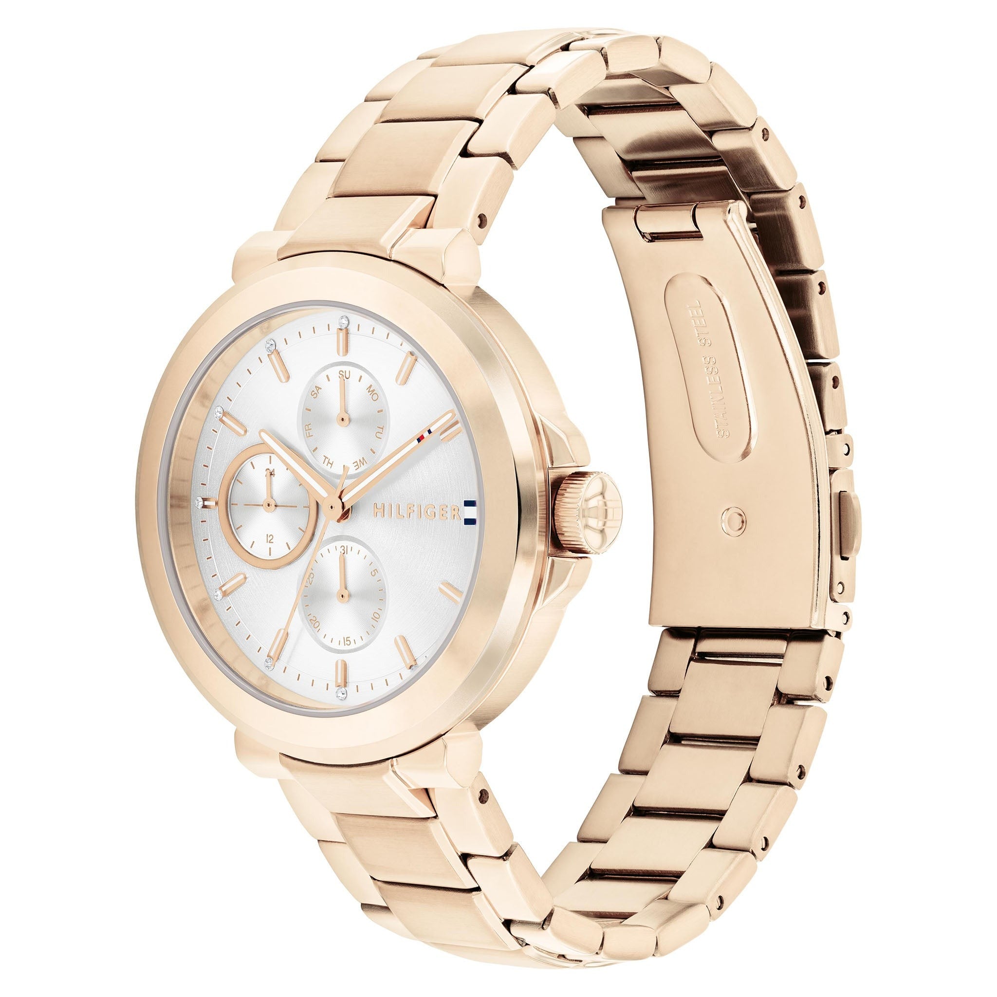 Tommy Hilfiger Montre Élégante Dorée Rose Femme