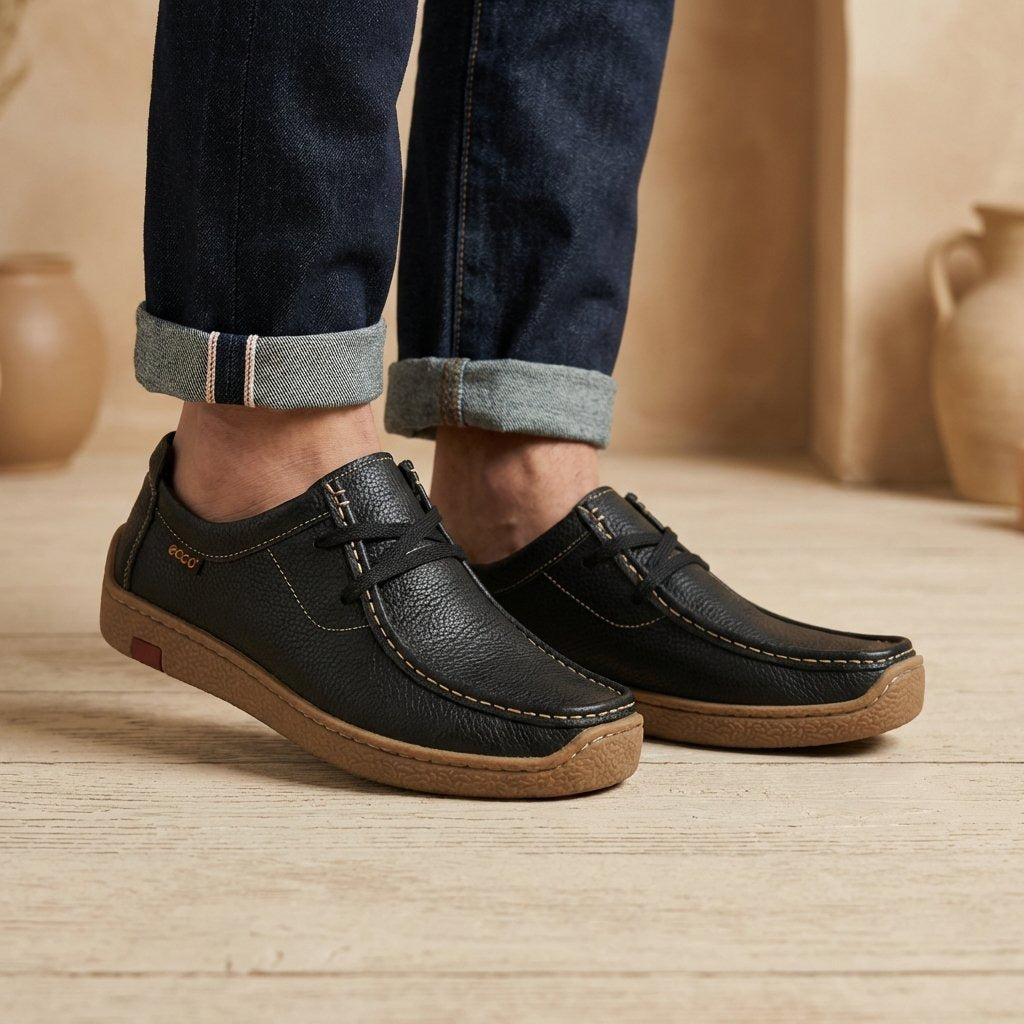 ECCO Chaussures Moccasins en Cuir Grainé Homme