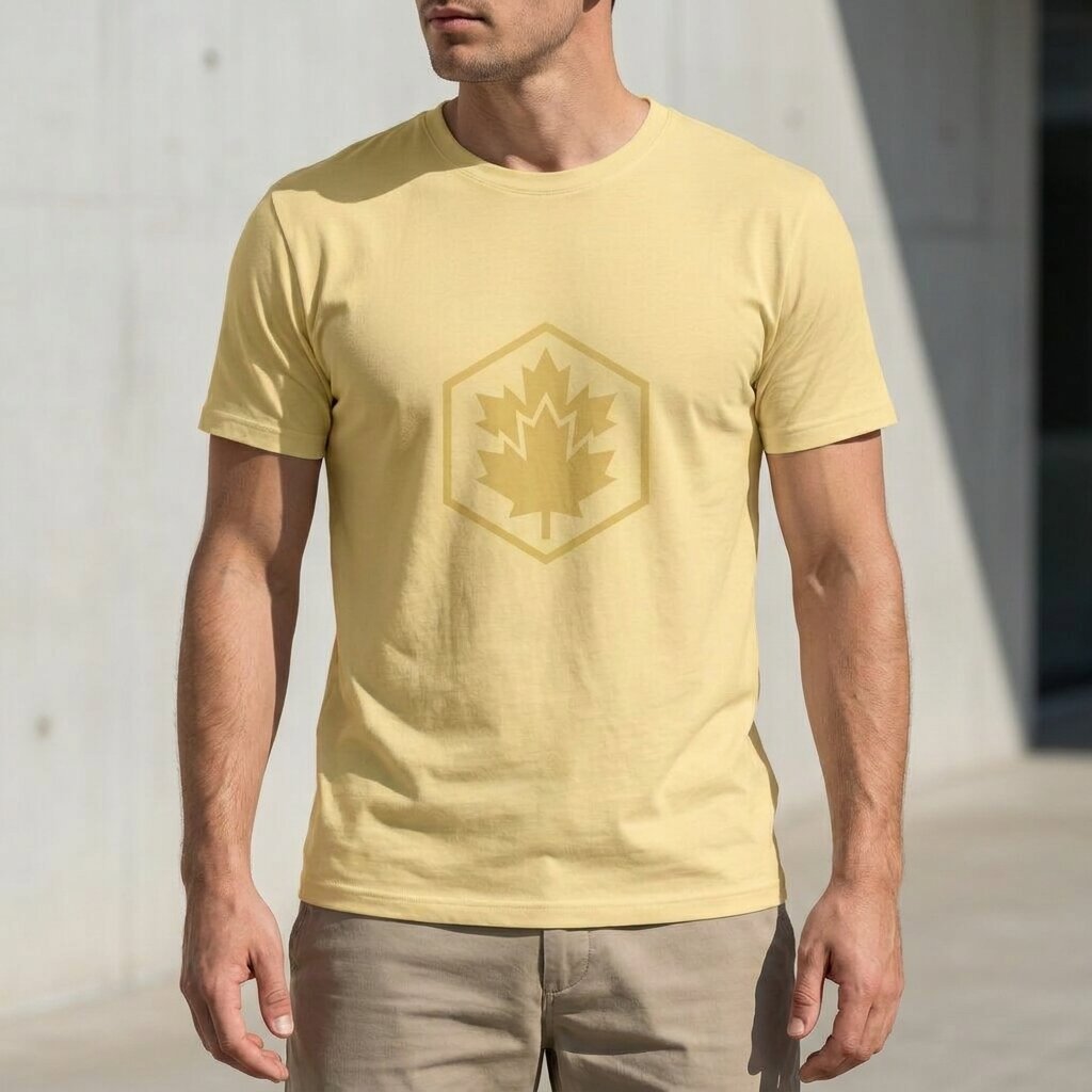Kimland T-shirt Jaune Logo Feuille Homme