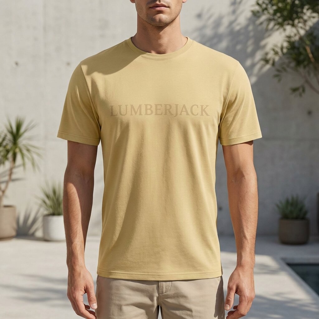 Kimland T-shirt Col Rond Logo Homme Beige