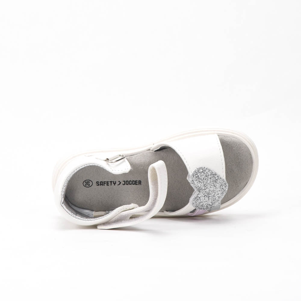 Safety Jogger Sandales Fille Blanc Pailleté Confortables