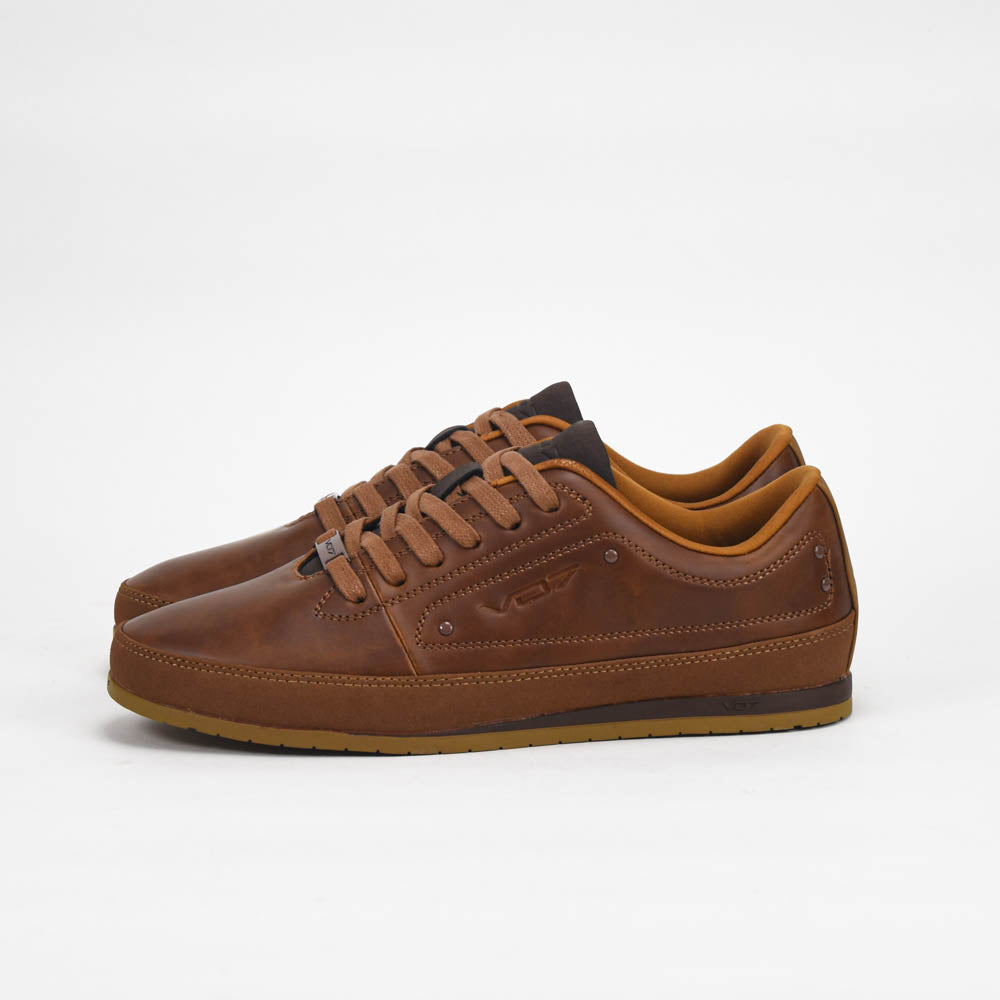VO7 Baskets Cuir Élégantes Marron Homme