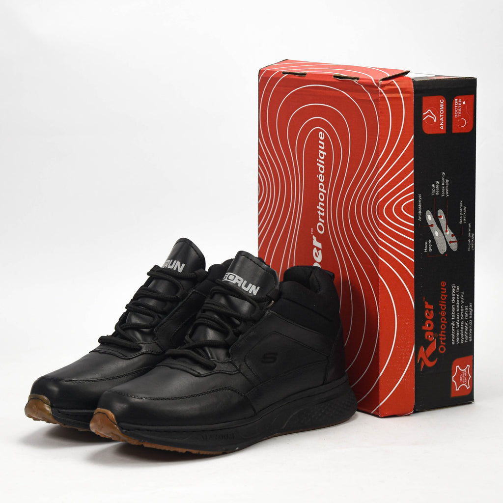 Raber Chaussures Orthopédiques Confortables Noir Homme
