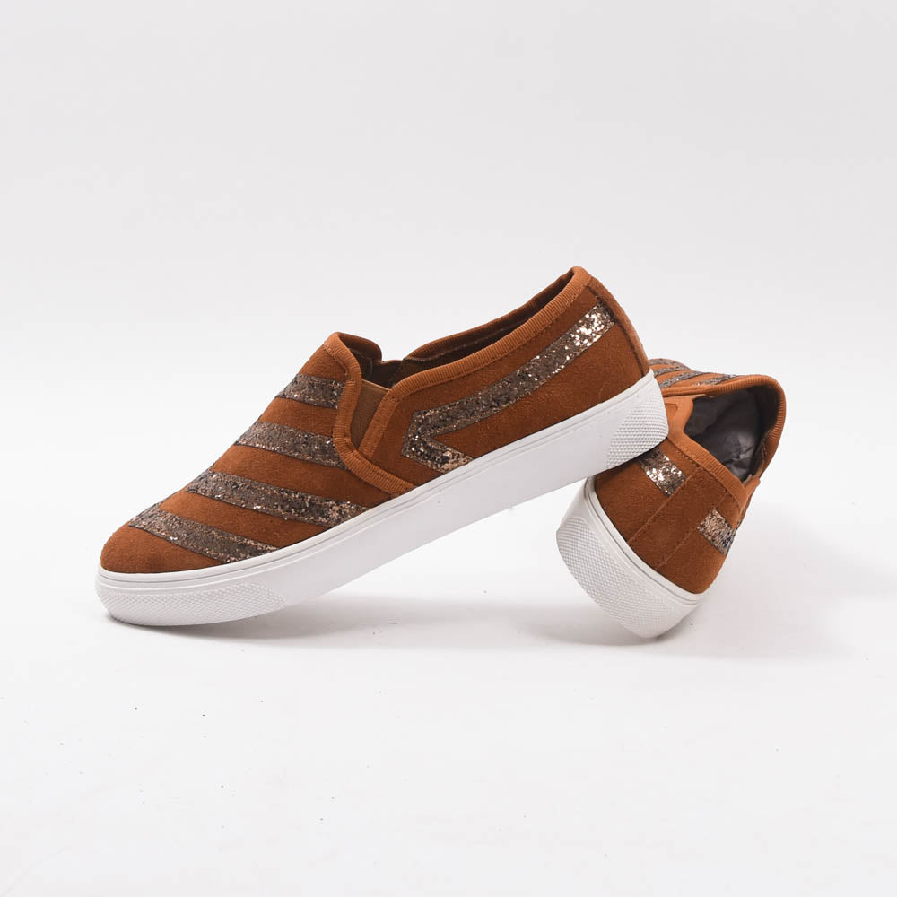 André Baskets Slip-on Daim Pailleté Femme