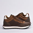 SUN68 Sneakers en Daim et Textile Marron Homme