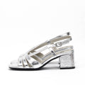 Safety Jogger Sandales à Talons Argentées Femme