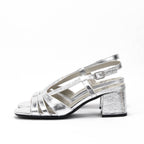 Safety Jogger Sandales à Talons Argentées Femme
