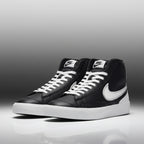 Nike Blazer Mid Sneakers Cuir Noir et Blanc Homme