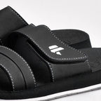 Kito Sandales Confortables à Scratch Noir Homme