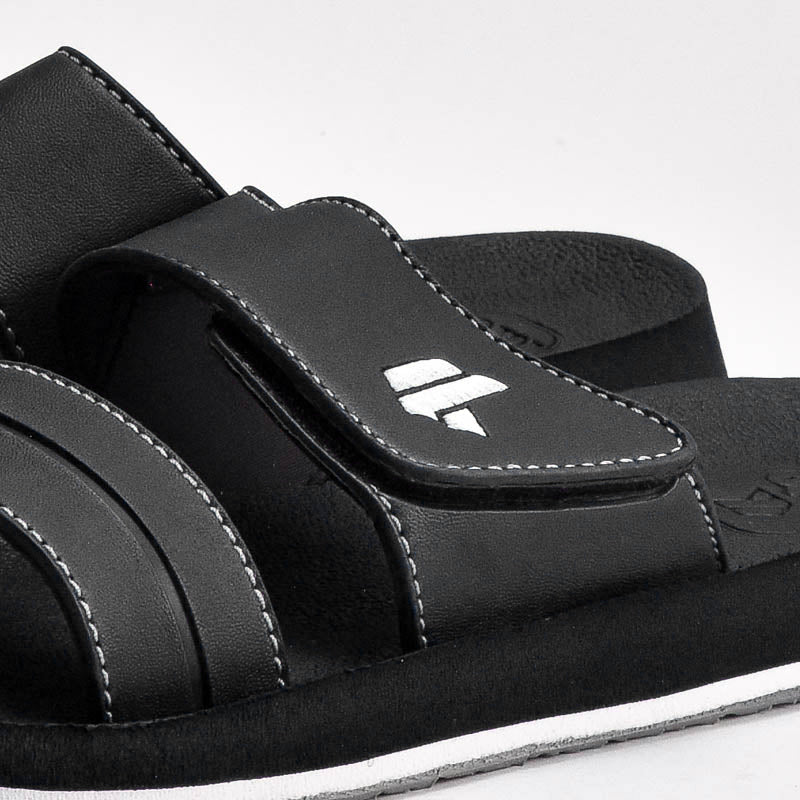 Kito Sandales Confortables à Scratch Noir Homme