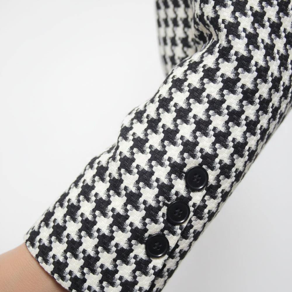 Veste Blazer Femme Motif Pied-de-Poule Élégante
