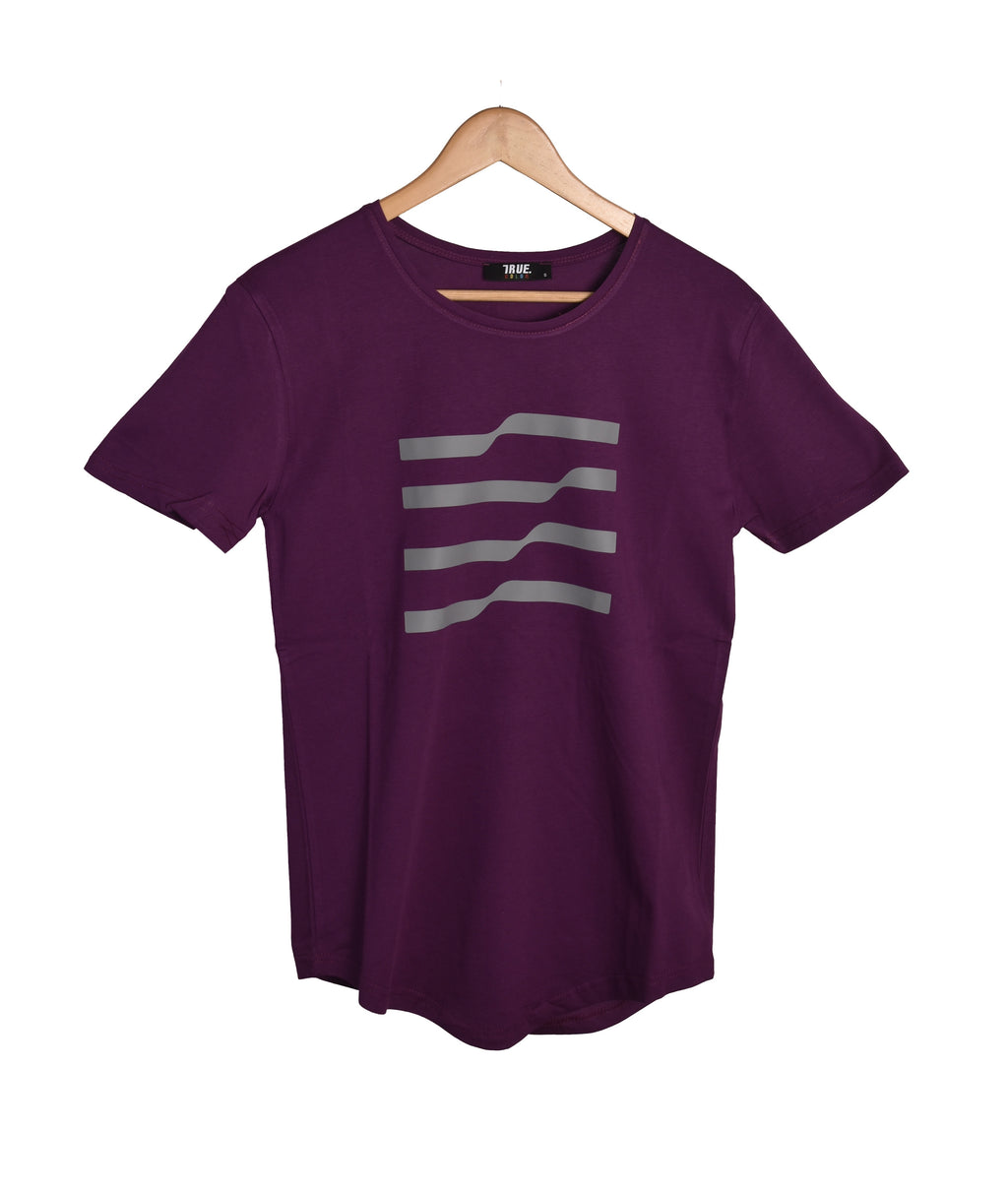 T-SHIRT VIOLET 2 MOTIF *4 LIGNES *